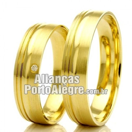 Alianças Porto Alegre em ouro 18k para casamento