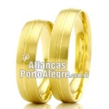Alianças Porto Alegre em ouro 18k para noivado